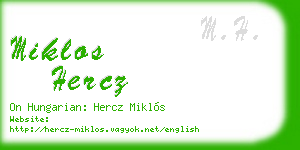 miklos hercz business card